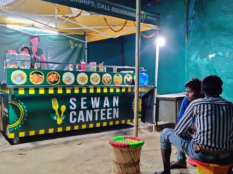 Sewan Canteen counter lit up in the evening